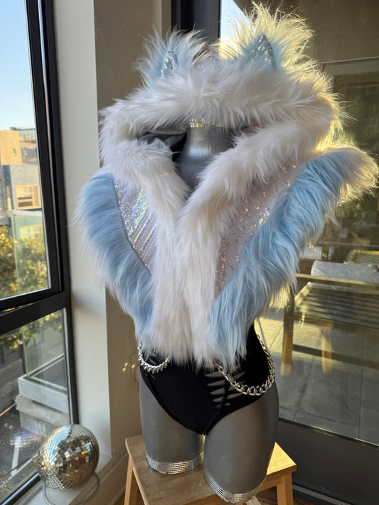 Ice Ice Baby - Sequin Fluffe Hood