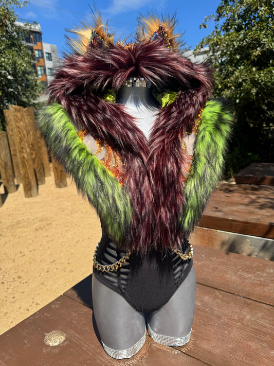 Mossfire - Sequin Fluffe Hood