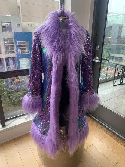 PURPLE RAINBOW - Custom Sequin Reversible Coat