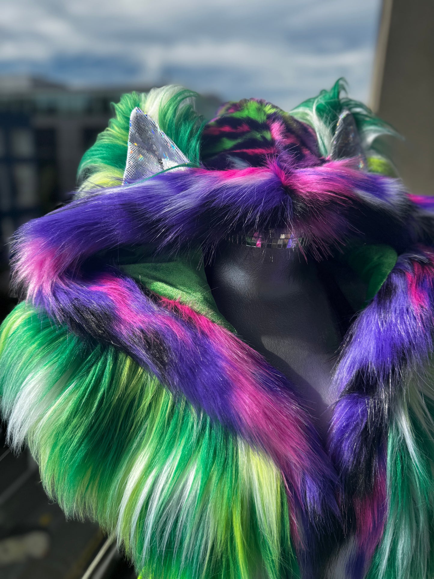 Purpz n' Greenz - Fluffe Hood (ready to ship)