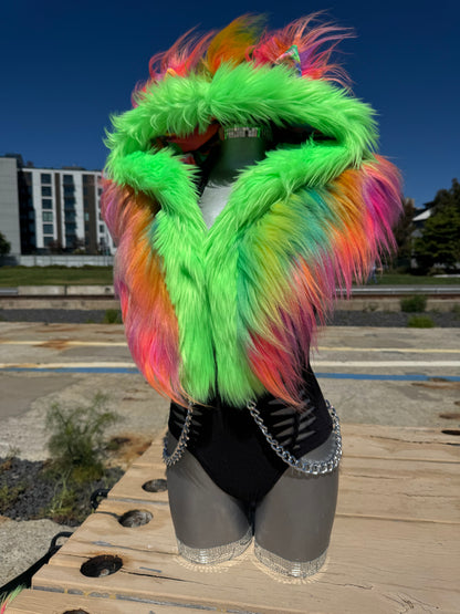 Freakyy Friday  - Neon Fluffe Hood