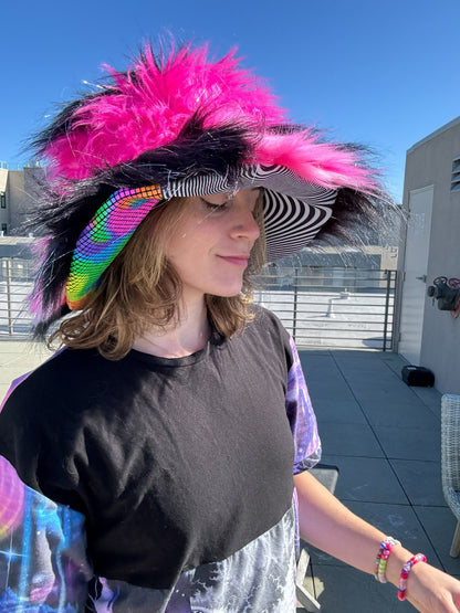 Pink Midnight - Big Floofy Patchwork Bucket Hat - Unisex L