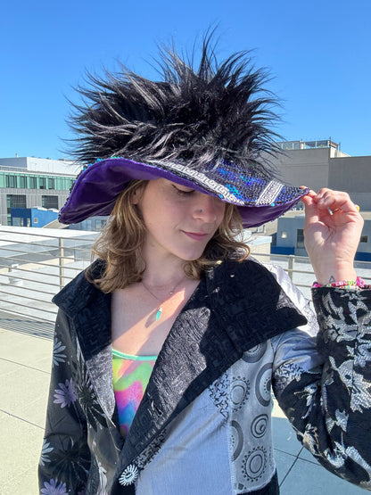 On the Town - Big Floofy Sequin Visor - Unisex S