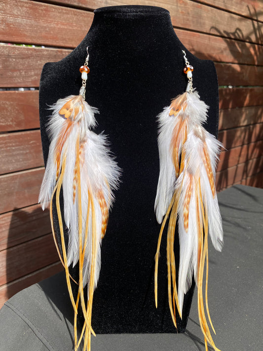Dusty Angel - Fluffy Feather Earrings