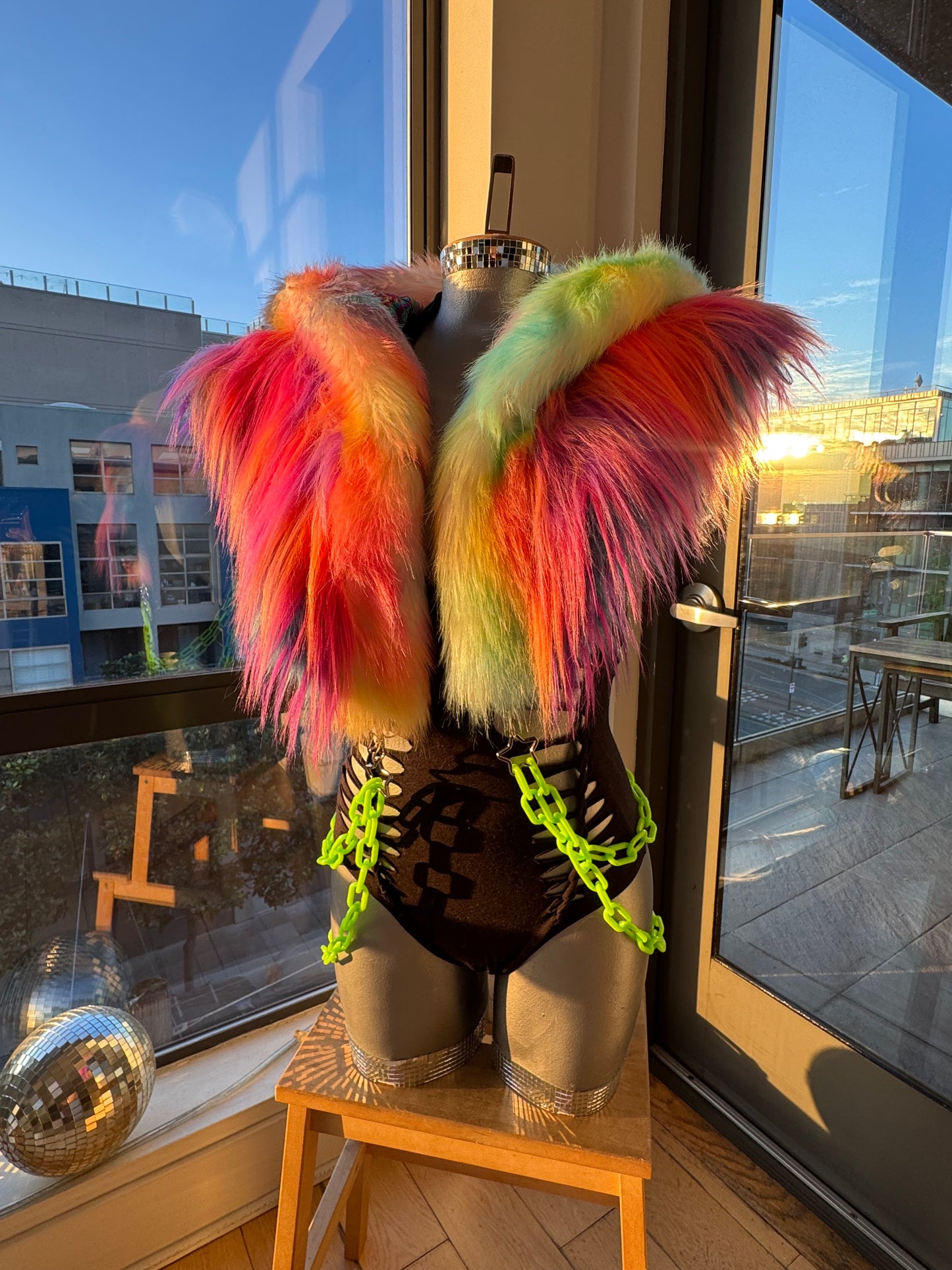Kandi Kidd - Rainbow Fluffe Hood