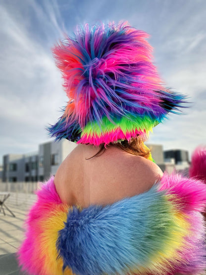 custom big floofy bucket hat