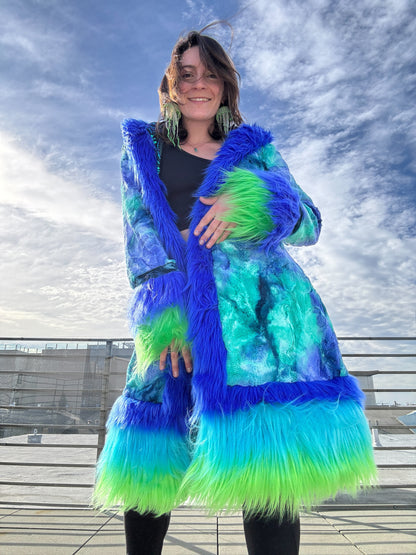 Custom No-Sequin Snuggle Coat -  Hooded, Reversible w/ Full Fur Trim