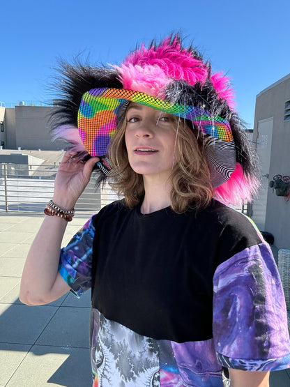 Pink Midnight - Big Floofy Patchwork Bucket Hat - Unisex L