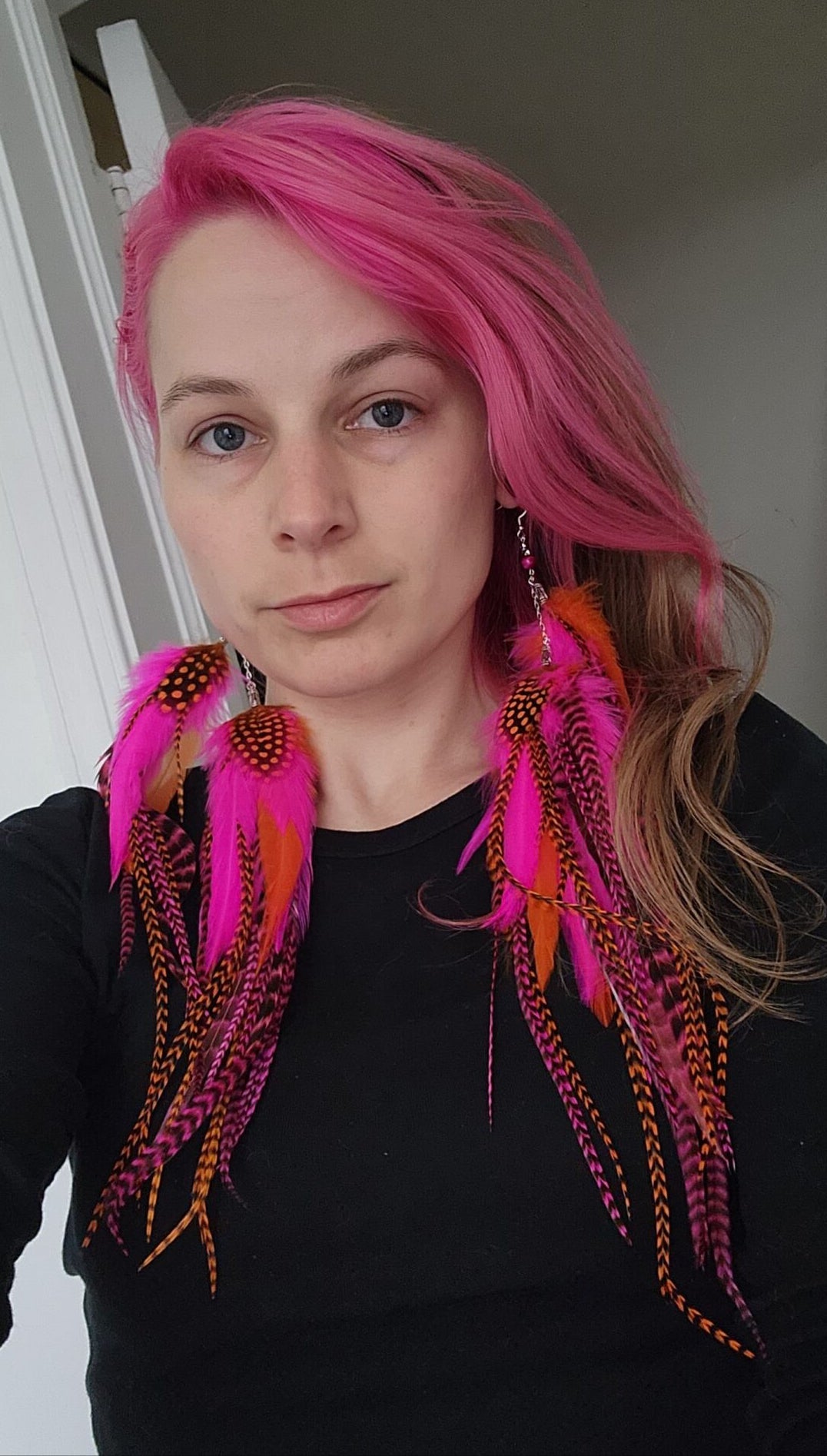 ATOMIC PUNCH - Neon Mega Fluffy Feather Earrings