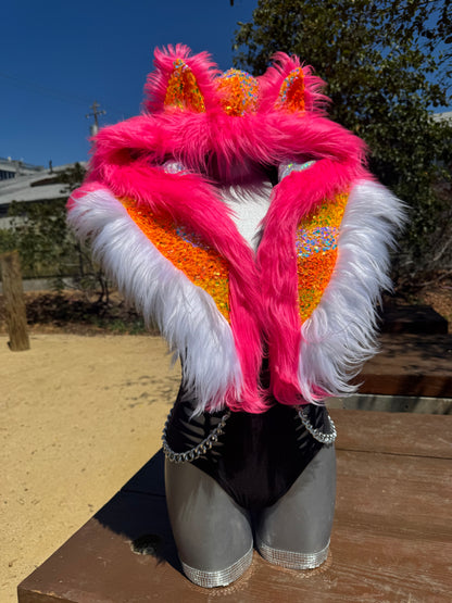 Starburst - Neon Sequin Fluffe Hood [READY TO SHIP]