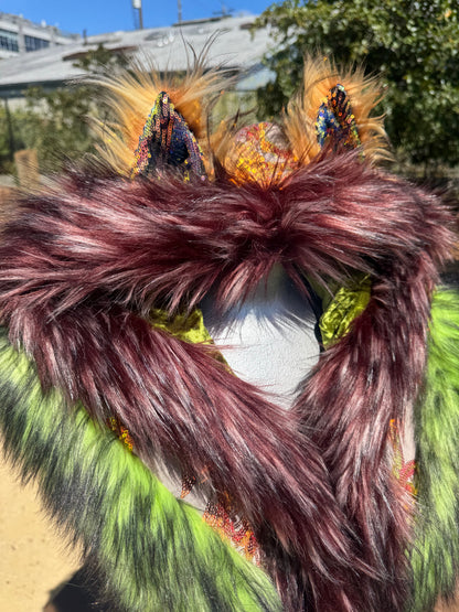 Mossfire - Sequin Fluffe Hood