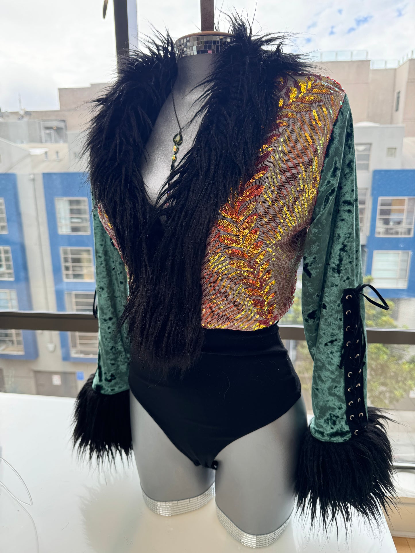 aspen grove - sequin crop coat - size S/M