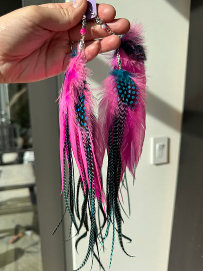 NEON PRINCESS - Mega Fluffy UV Reactive Feather Earrings