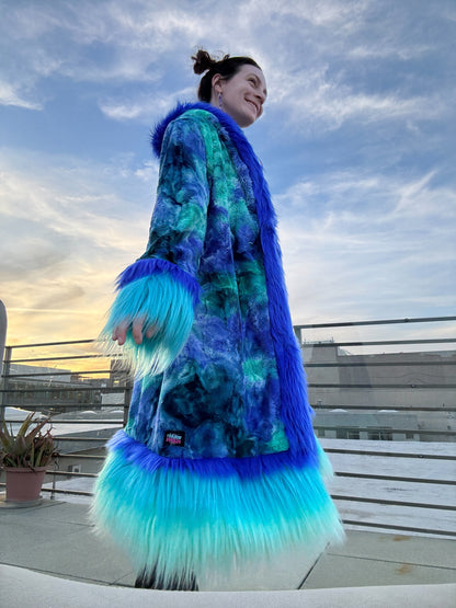 Custom No-Sequin Snuggle Coat -  Hooded, Reversible w/ Full Fur Trim