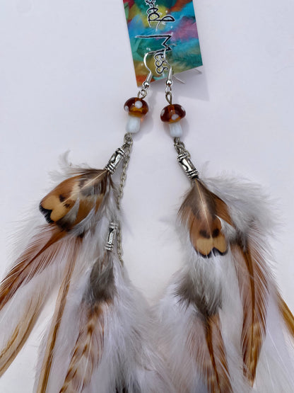Dusty Angel - Fluffy Feather Earrings