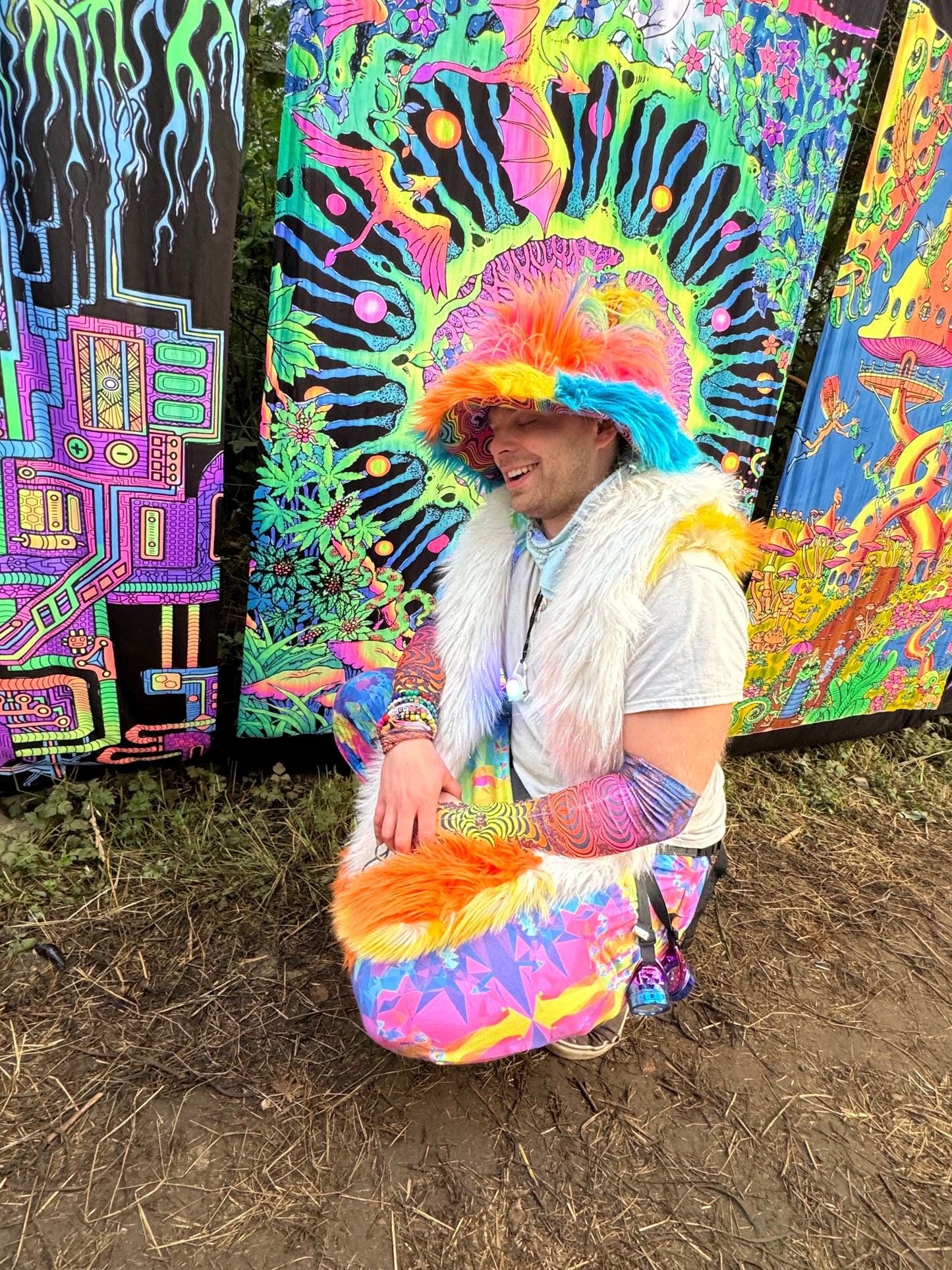 custom big floofy bucket hat