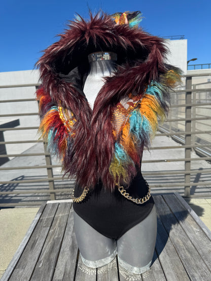 Vixxxen - Sequin Fluffe Hood [READY TO SHIP]