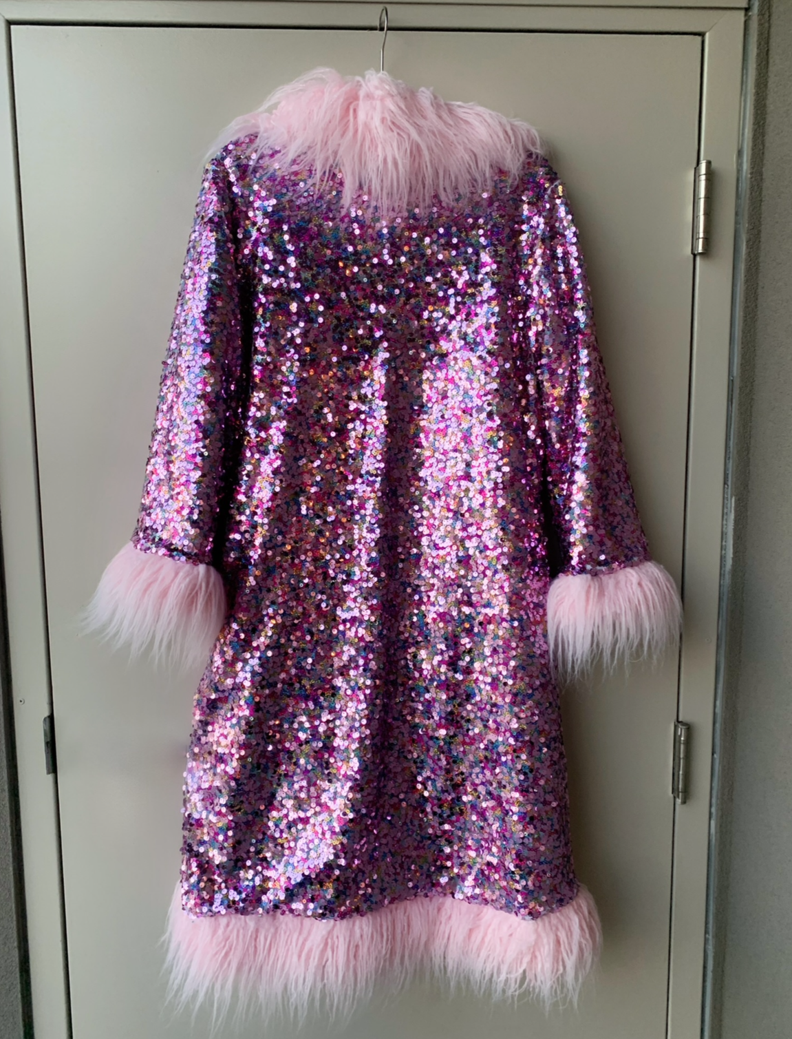 PINK RAINBOW MINIGLITZ - Custom Sequin Reversible Coat