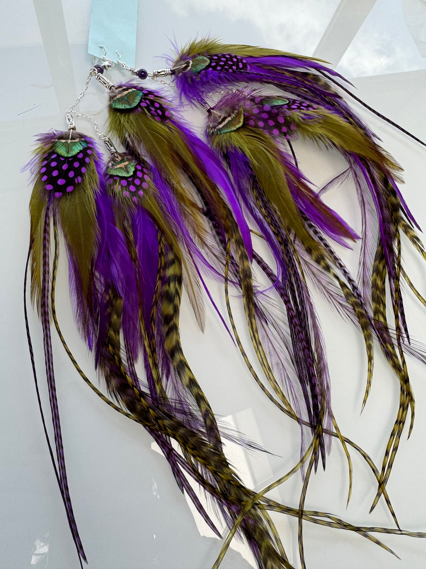 TROPIC SLIME - Mega Fluffy Feather Earrings