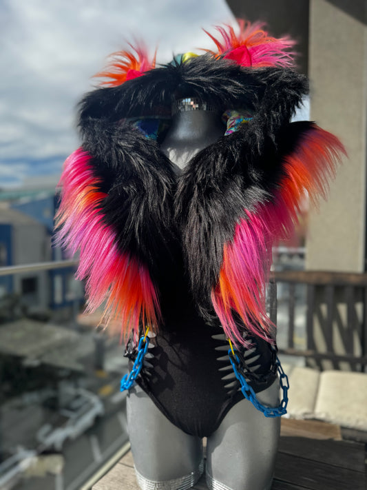 Black Kandi - Fluffe Hood (ready to ship)