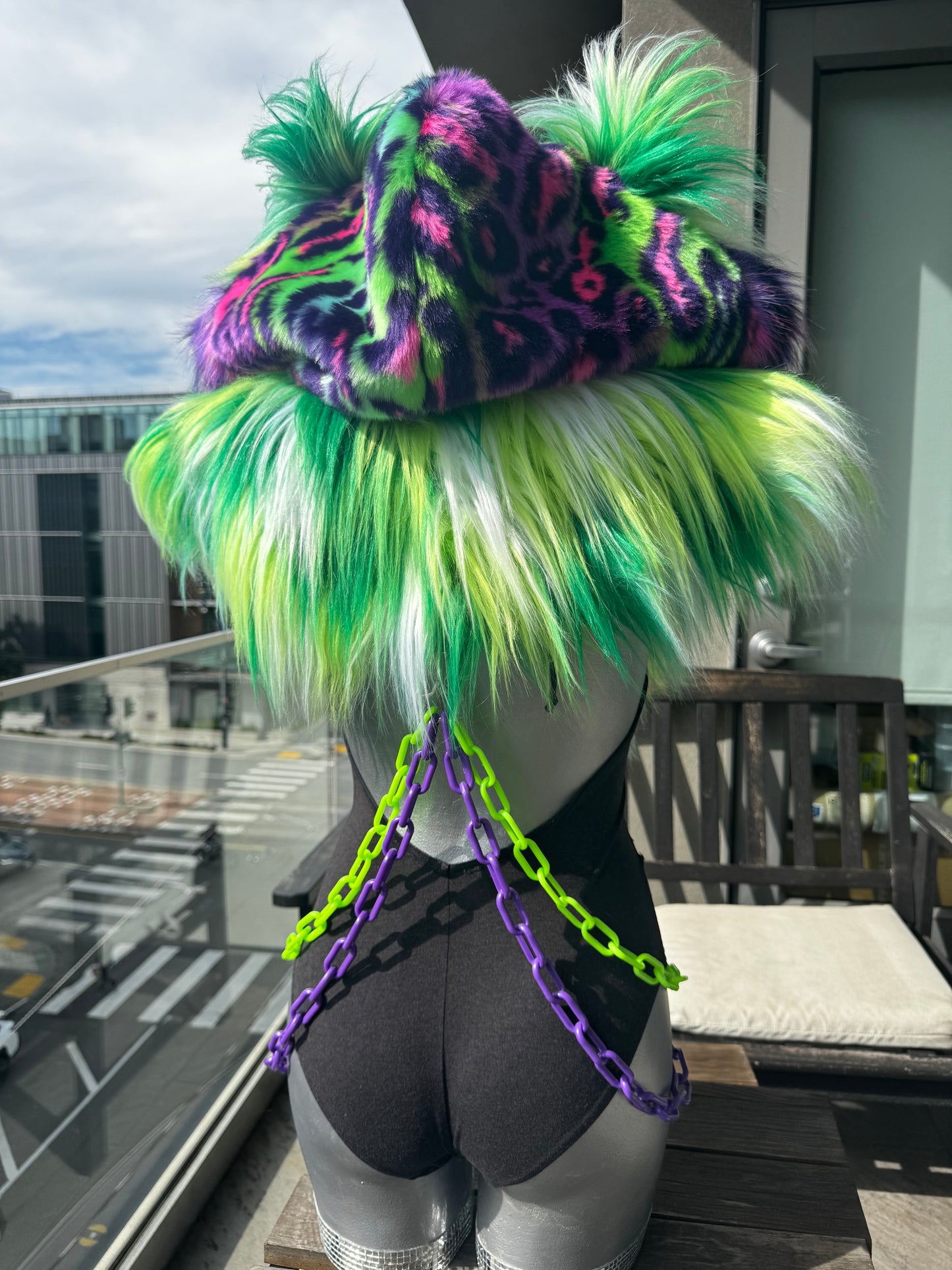 Purpz n' Greenz - Fluffe Hood (ready to ship)