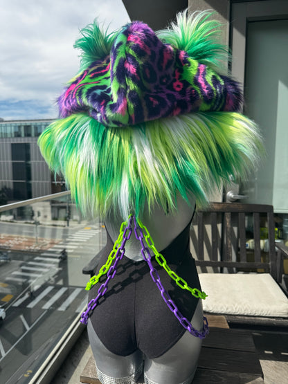 Purpz n' Greenz - Fluffe Hood (ready to ship)