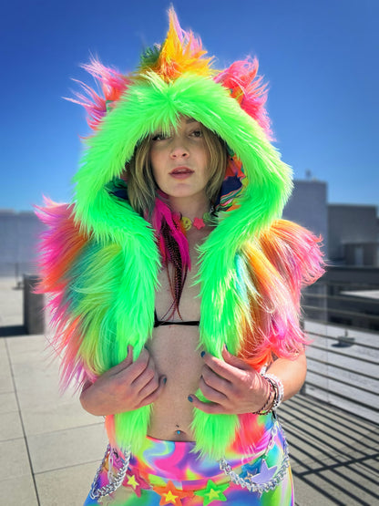 Freakyy Friday  - Neon Fluffe Hood