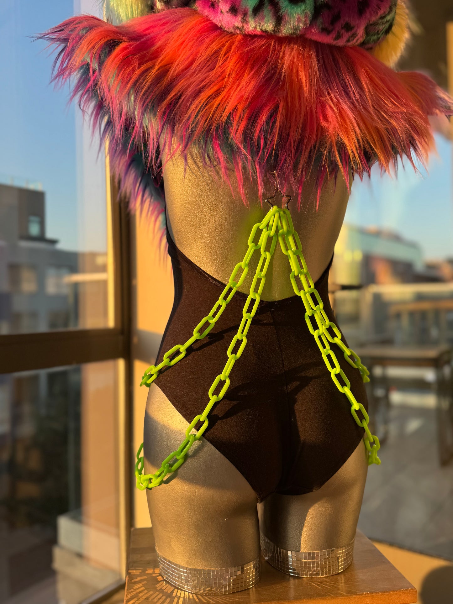 Kandi Kidd - Rainbow Fluffe Hood