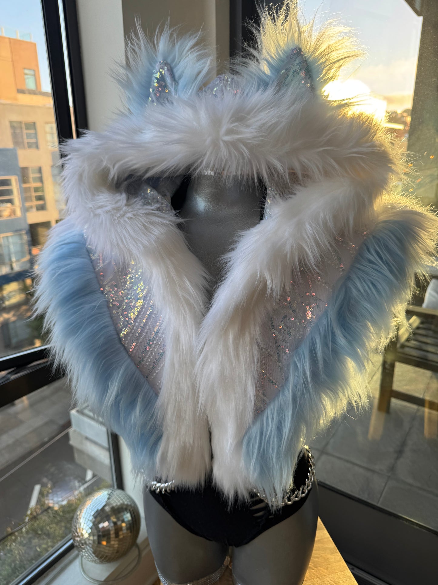 Ice Ice Baby - Sequin Fluffe Hood