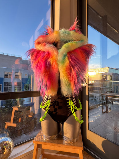 Kandi Kidd - Rainbow Fluffe Hood