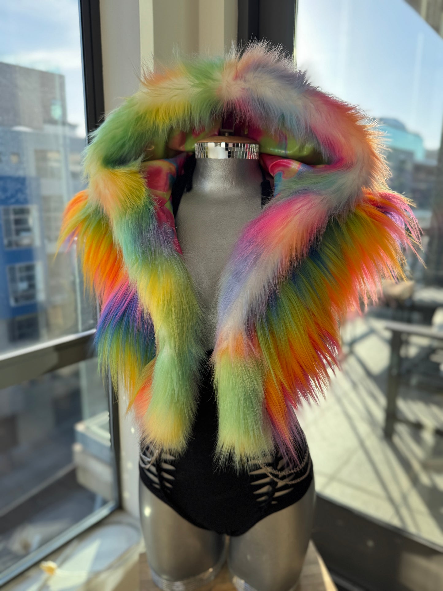 Sour Patch Kidd xx - Rainbow Fluffe Hood w/ Ears