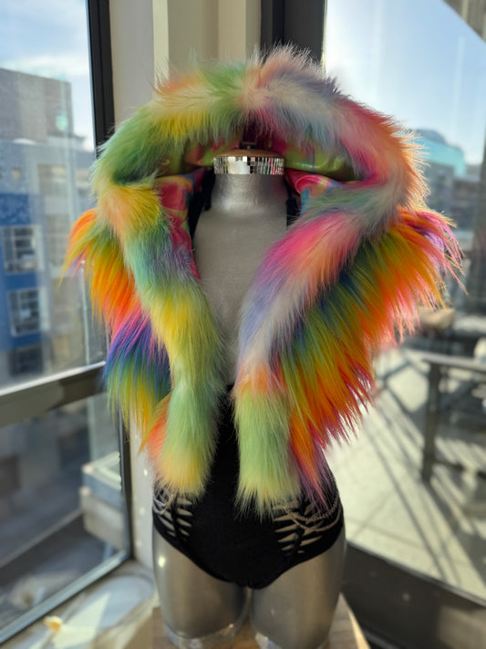 Sour Patch Kidd xx - Rainbow Fluffe Hood w/ Ears (women's fit)
