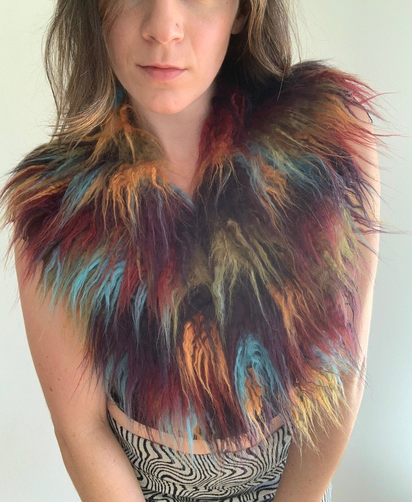 earthy multicolor u-shaped fluffe wrap