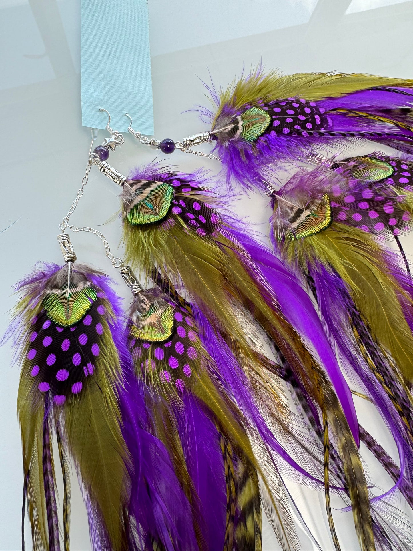 TROPIC SLIME - Mega Fluffy Feather Earrings