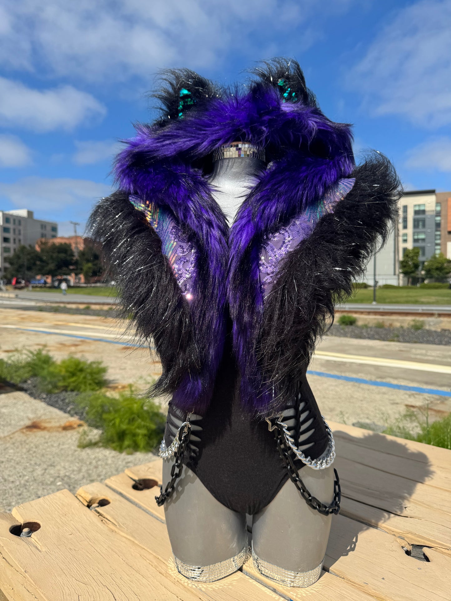 Fairy Rave Mother - Sequin Fluffe Hood