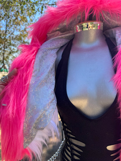 Starburst - Neon Sequin Fluffe Hood [READY TO SHIP]
