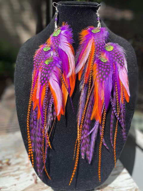 FRUITY PARTY - Mega Fluffy Feather Earrings