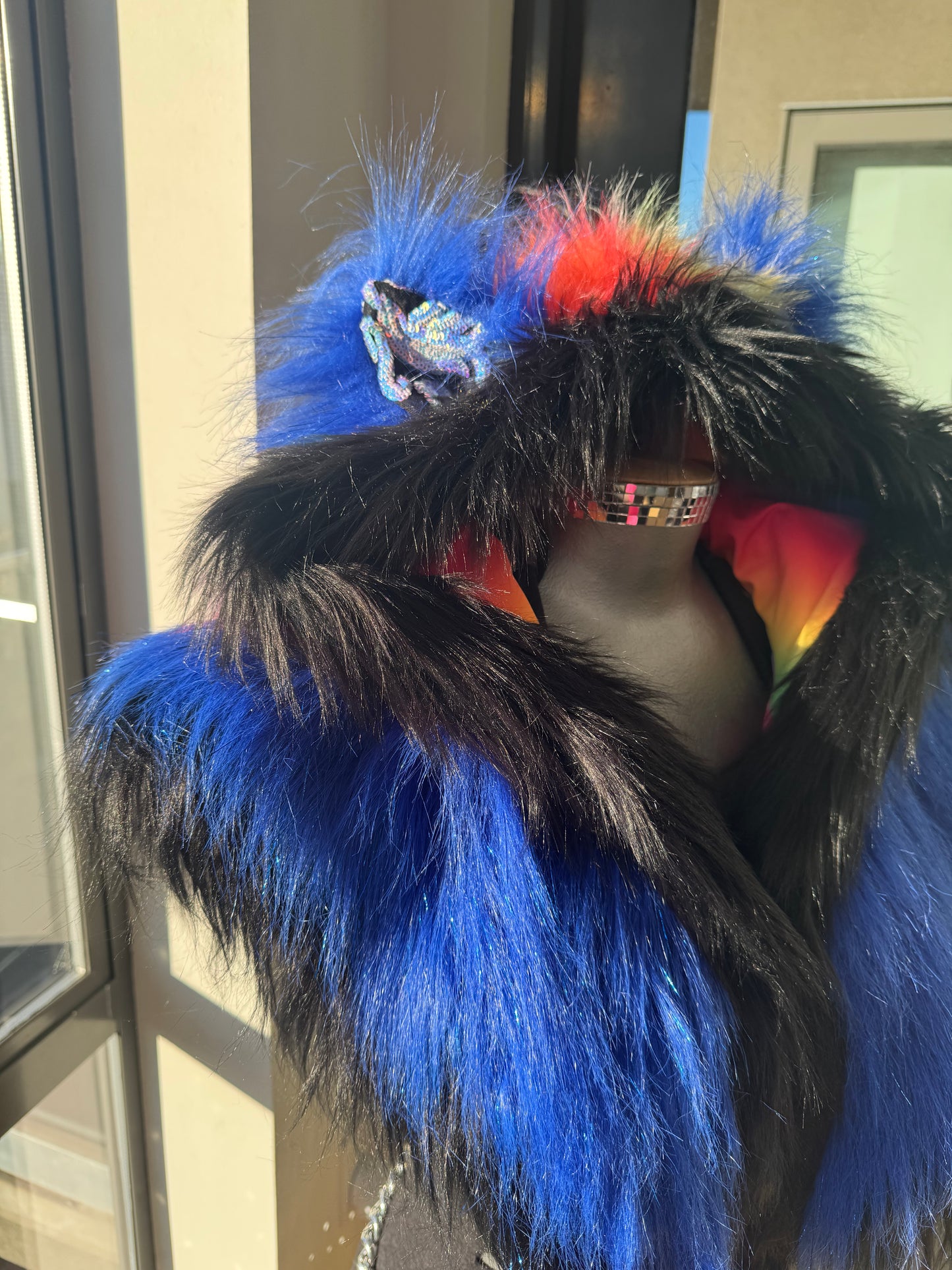 Midnight Bright - Fluffe Hood w/ Mohawk (ready to ship)