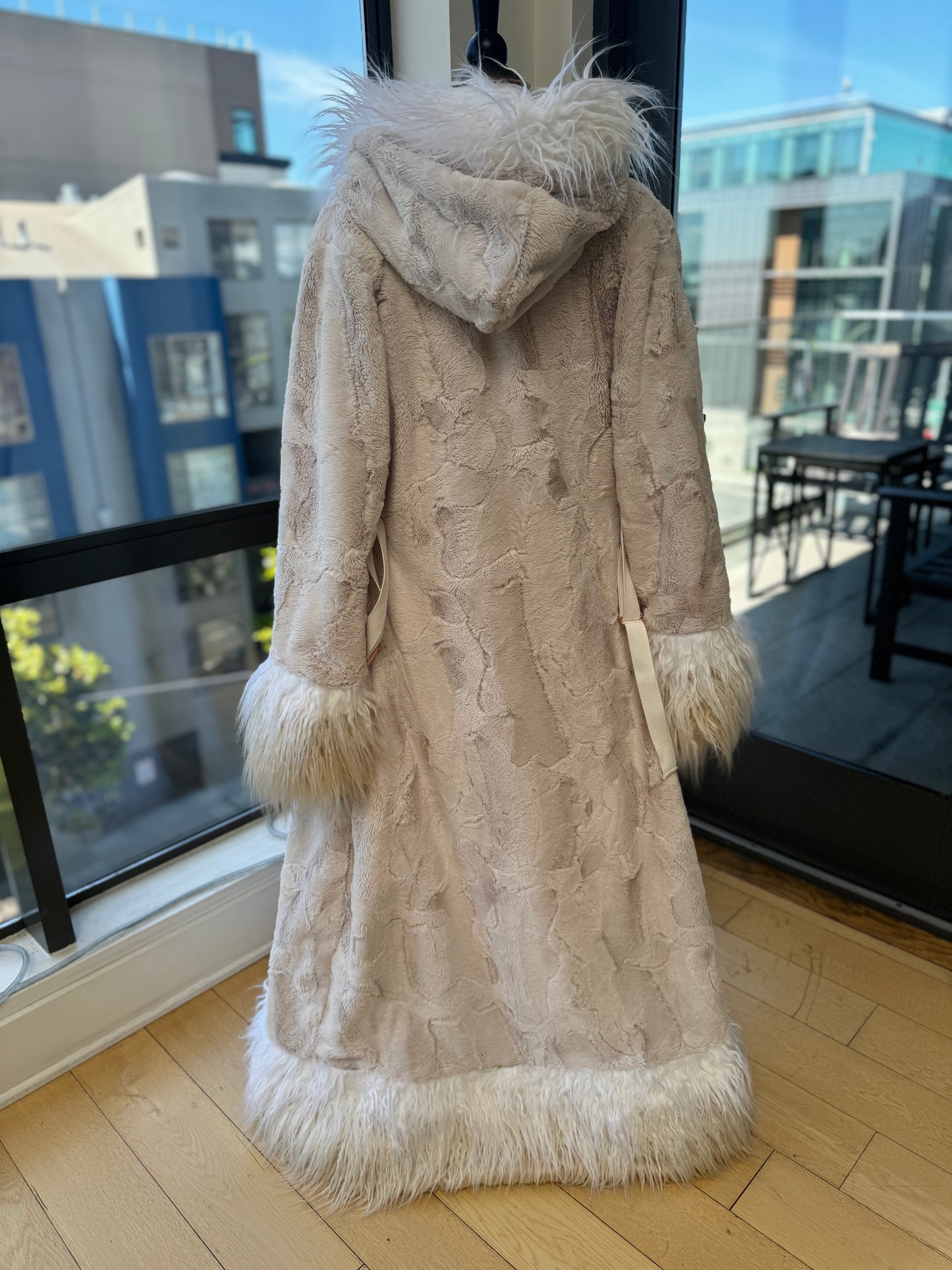 Custom No-Sequin Snuggle Coat -  Hooded, Reversible w/ Full Fur Trim