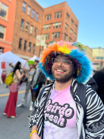 custom big floofy bucket hat