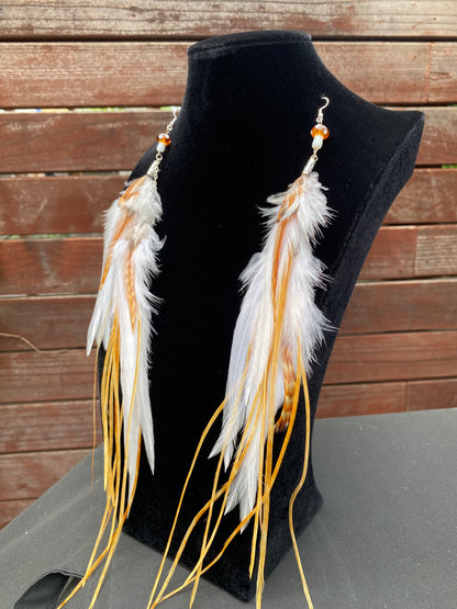 Dusty Angel - Fluffy Feather Earrings