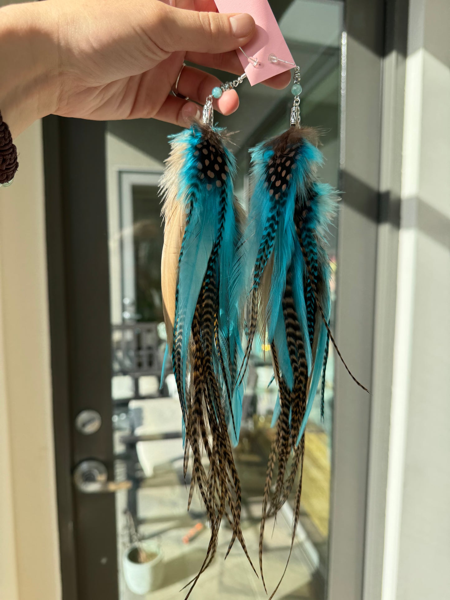 WESTERN BLUEBIRD - Mega Fluffy Feather Earrings