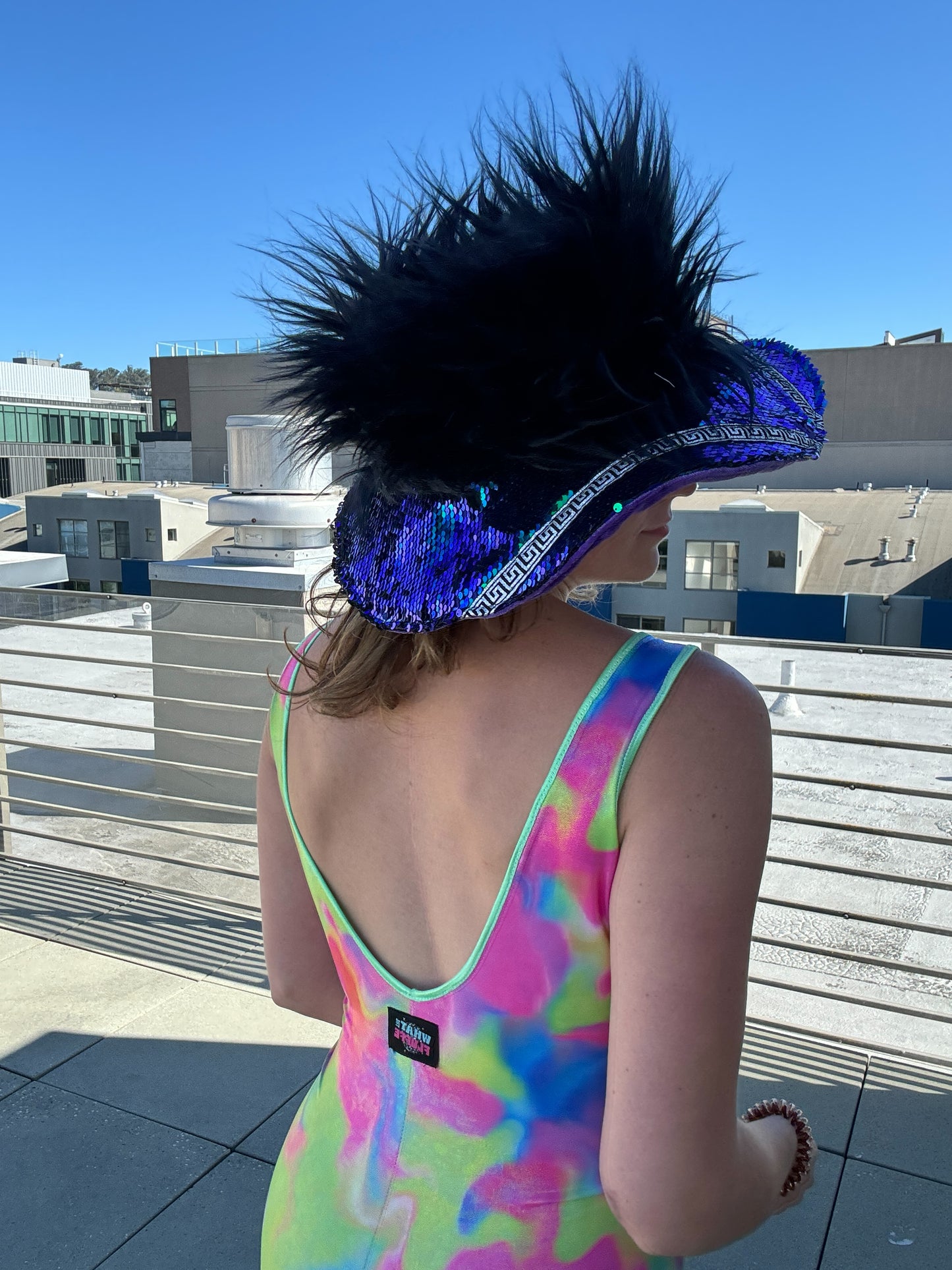 On the Town - Big Floofy Sequin Visor - Unisex S