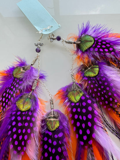 FRUITY PARTY - Mega Fluffy Feather Earrings