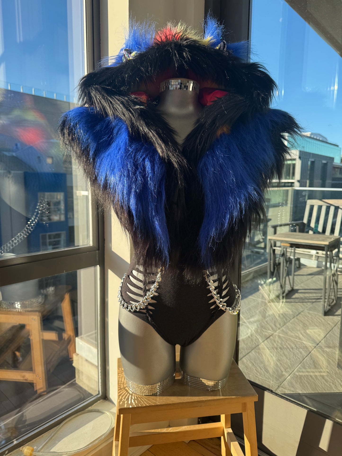 Midnight Bright - Fluffe Hood w/ Mohawk (ready to ship)