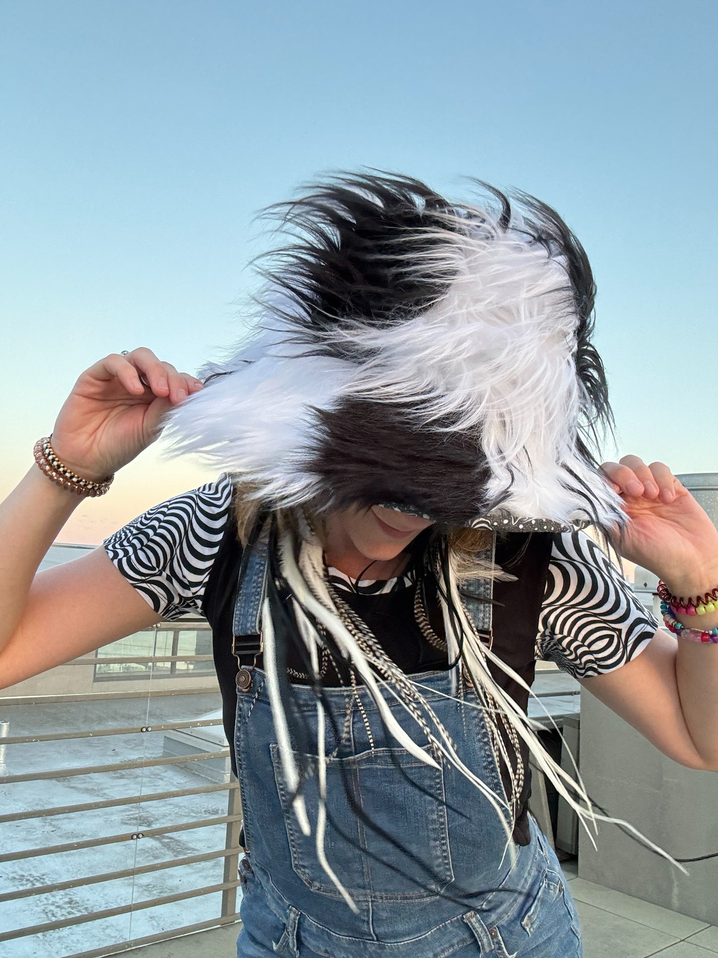 Monochromia - Big Floofy Patchwork Bucket Hat - Unisex S