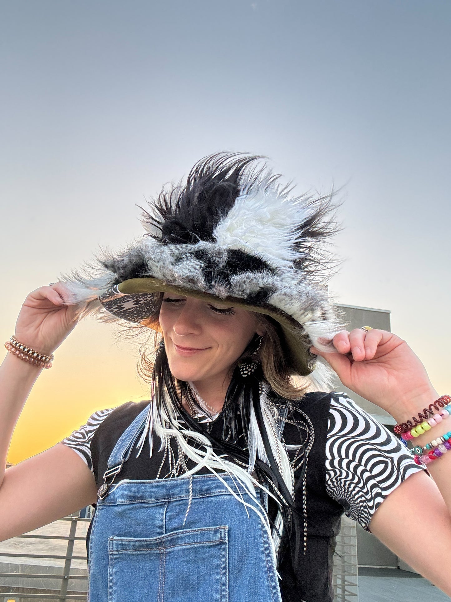 Lamb Chopz - Big Floofy Patchwork Bucket Hat - Unisex S