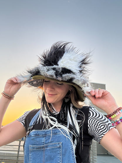 Lamb Chopz - Big Floofy Patchwork Bucket Hat - Unisex S