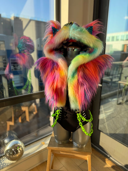 Kandi Kidd - Rainbow Fluffe Hood