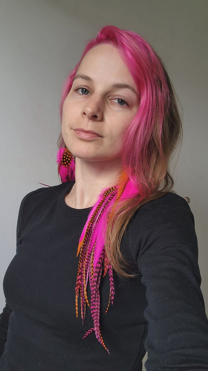 ATOMIC PUNCH - Neon Mega Fluffy Feather Earrings